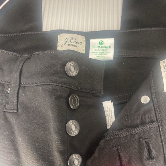 Ladies J.Crew Black denim 9” Vintage straight size 25 - Picture 2 of 8